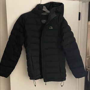 L.L. Bean Quilted Black hooded Jacket